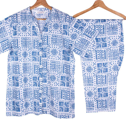 Blue Mosaic (Round Neck)