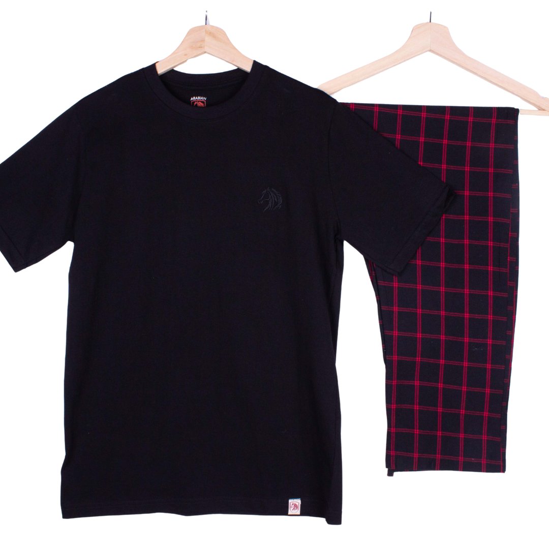 Black + Red Grid Check Plaid (Match with Dads)
