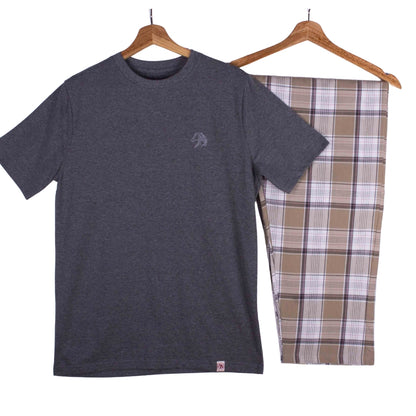 Charcoal Tee Heritage Plaid Pajamas