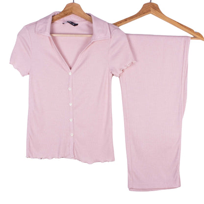 Pink Ribbed Soft Cotton Set