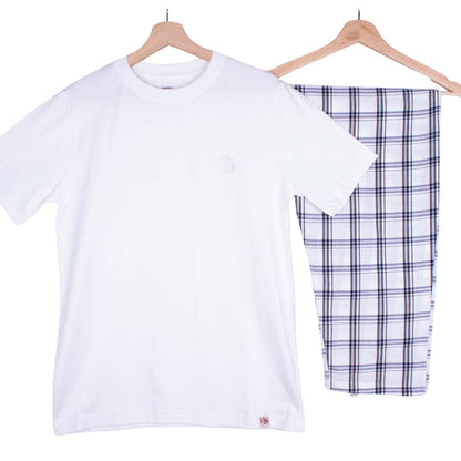 White + BlueGrey Windowpane Plaid (Match with Dads)