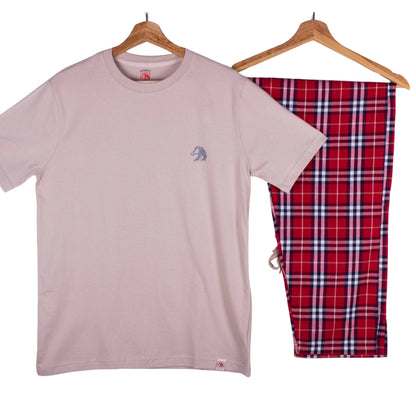 Blush Tee Crimson Plaid Pajamas