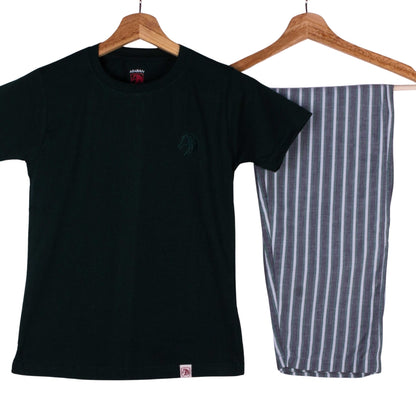 Black Charcoal Grey Pinstripe