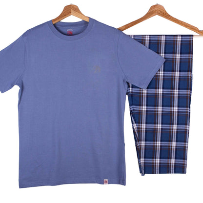 Steel Blue Blue Tartan Pajamas