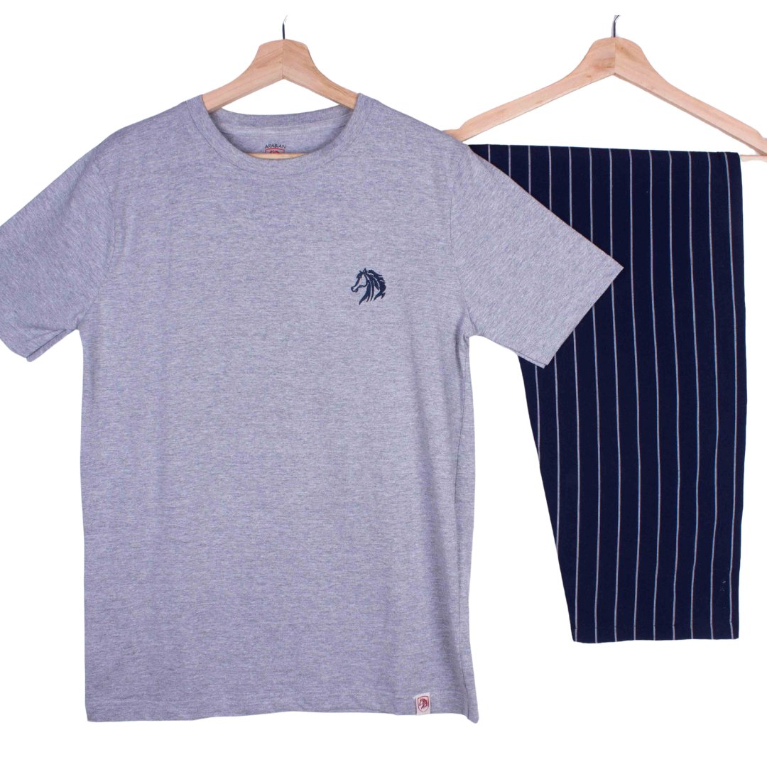 Grey, NavyWhite Pinstripe