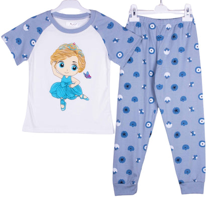 Girl Chasing Butterfly Blue