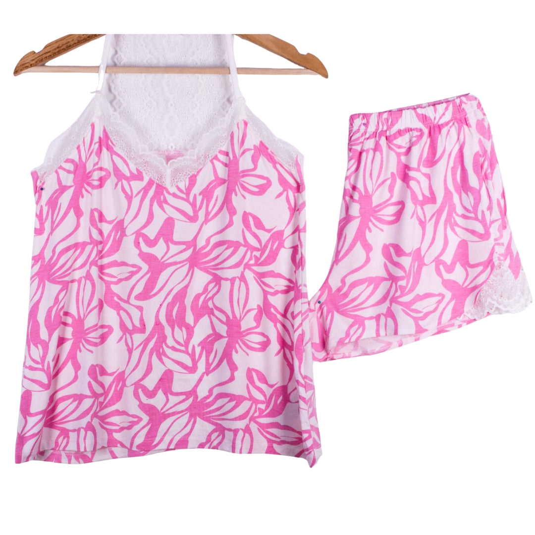 Soft Cotton Pink Lace Shorts