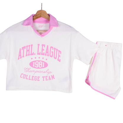 Pink Varsity Club Shorts