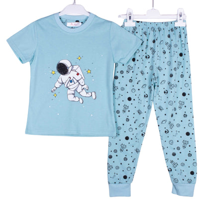 Teal Floating Astronaut