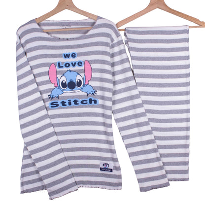 We Love Stitch Striped Grey