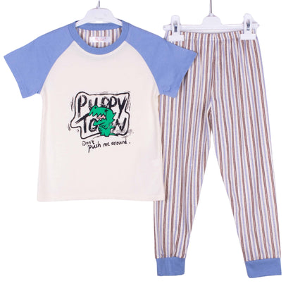 Blue Dino Town Stripes