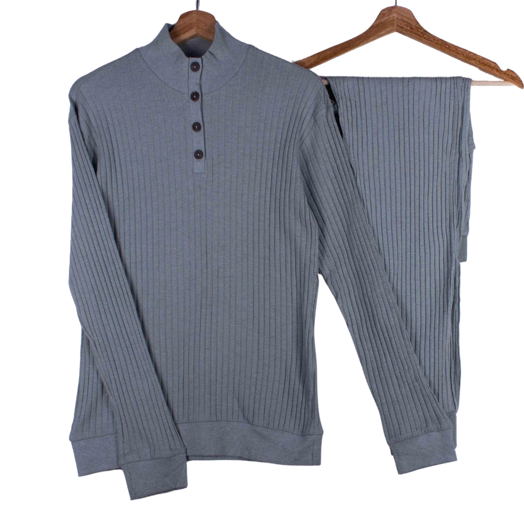 Slate Ribbed Henley