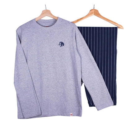Steel Pinstripe Pajama Set