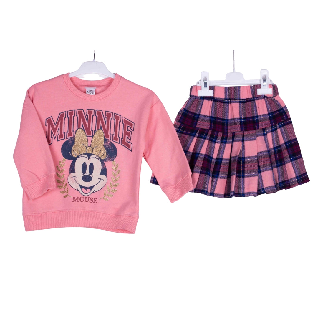 Minnie Blush Plaid Skirt