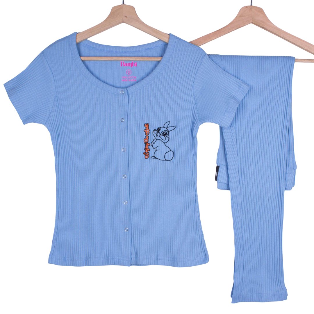 Cozy Thumper (Blue - Ribbed Cotton)