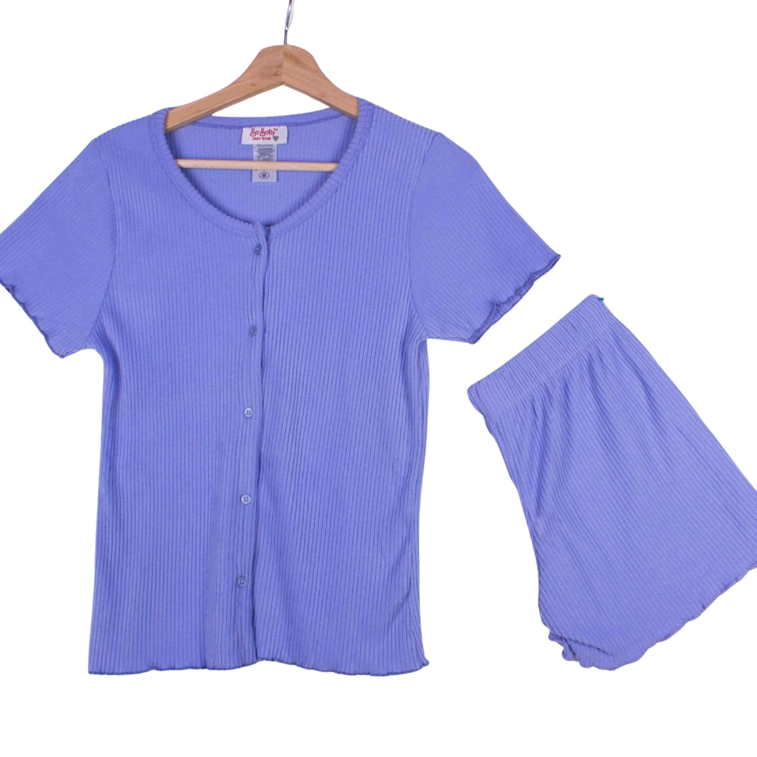 Periwinkle Ribbed Shorts