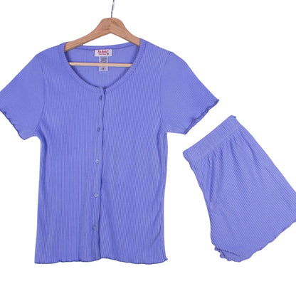 Periwinkle Ribbed Shorts
