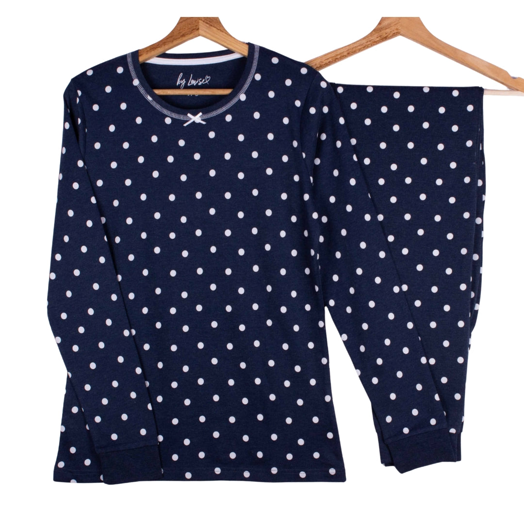 Soft Navy All-Over Polka Dots