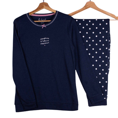 Soft Navy Polka Dots