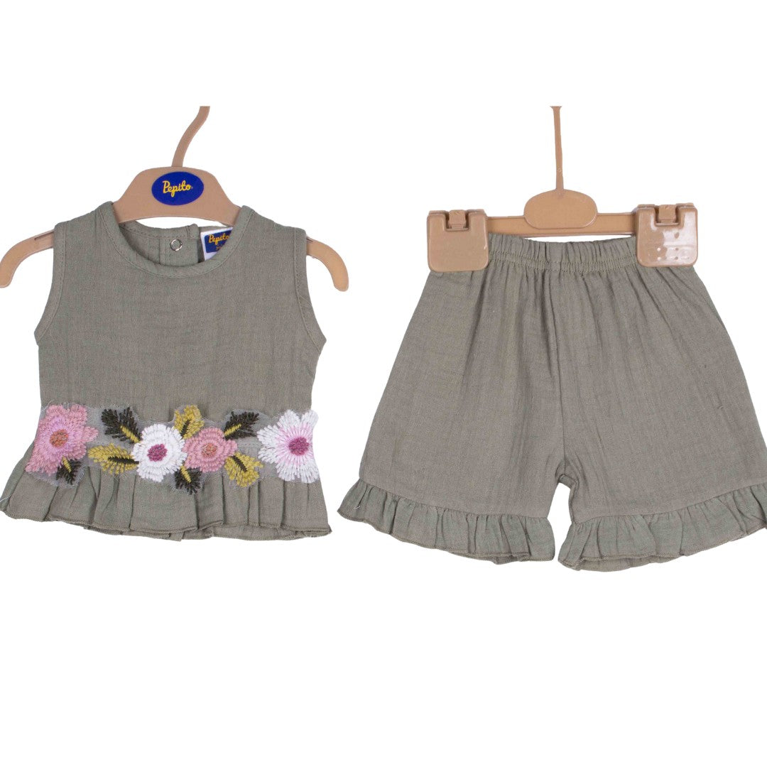 Olive Green Floral Baby
