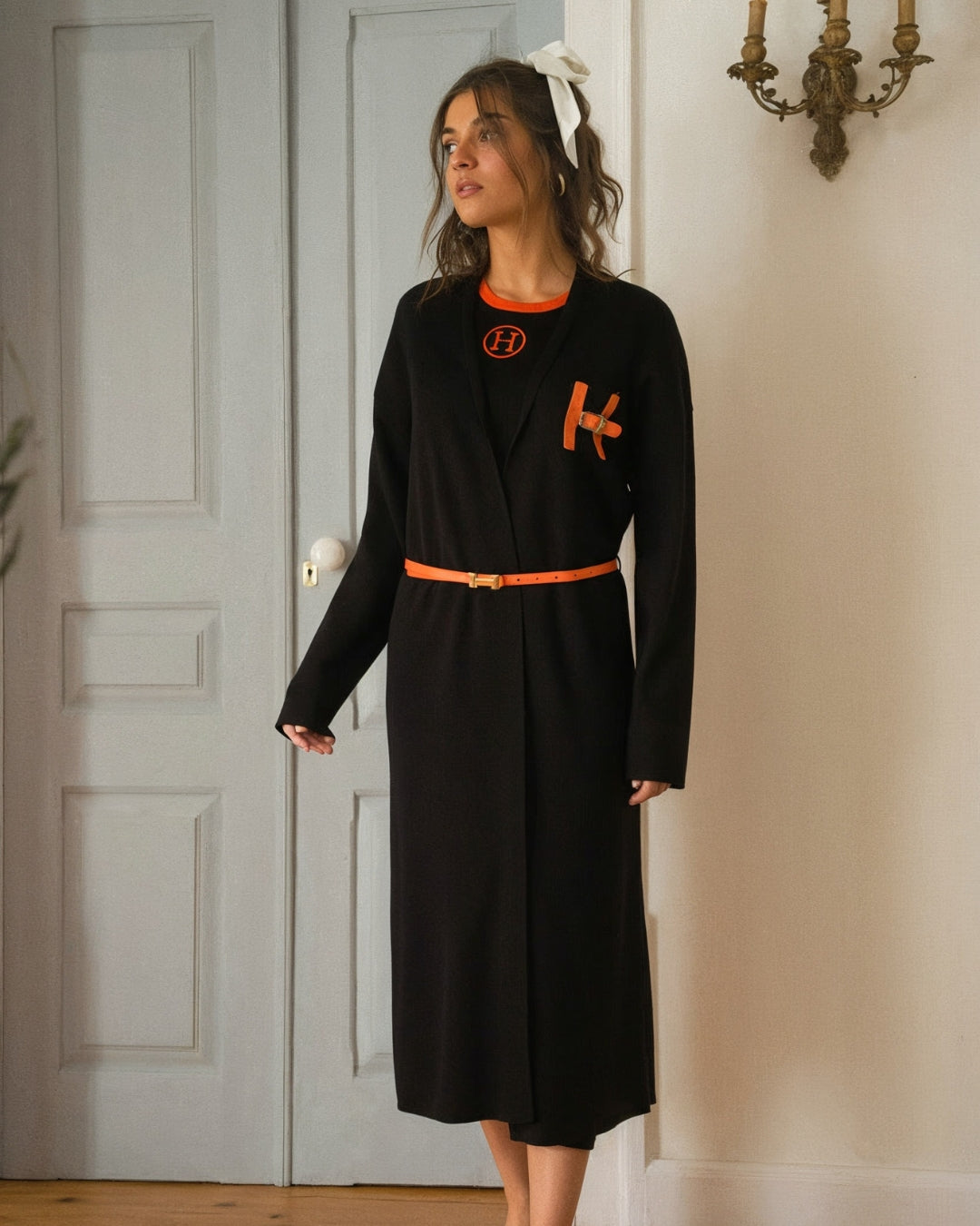 Noir H-Signature Dress Robe