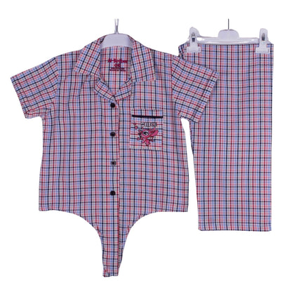 Stitch Checks Tie Down Button Up