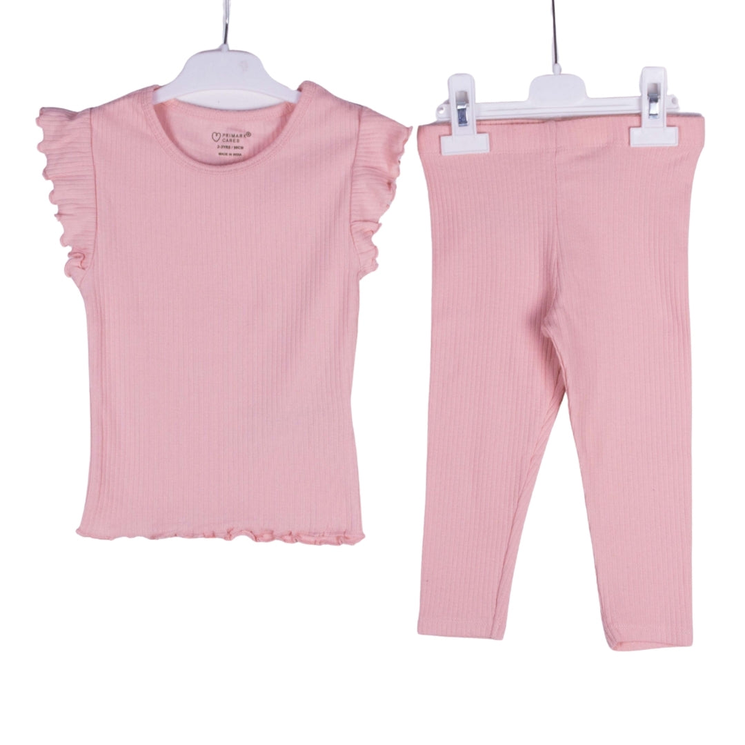 Ruffled Sleeve Cute Pink