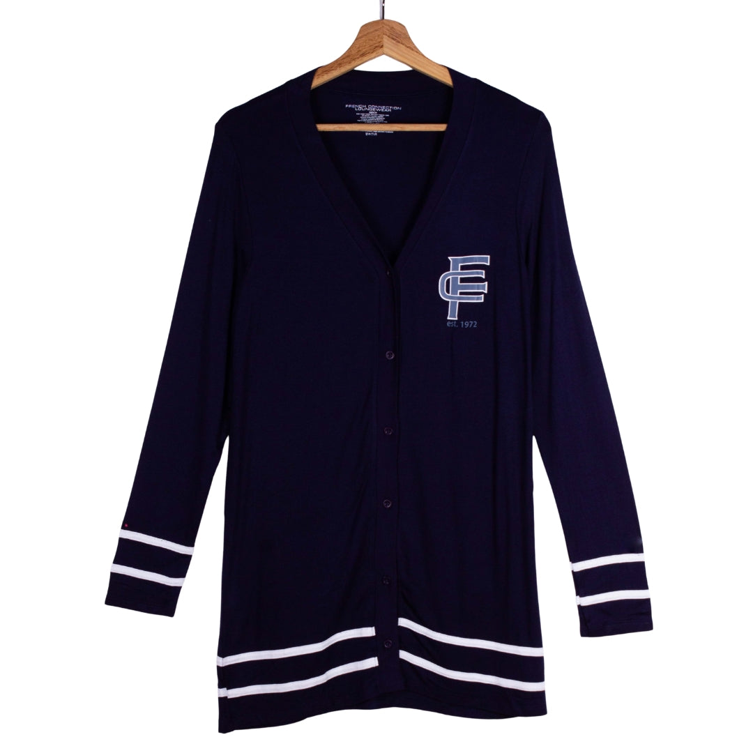 Navy & White Soft Varsity Stripes