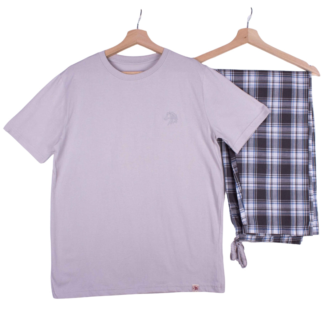 Stone Tee Grey Tartan Pajamas