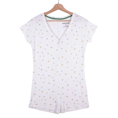 White Ditsy Floral Jumpsuit
