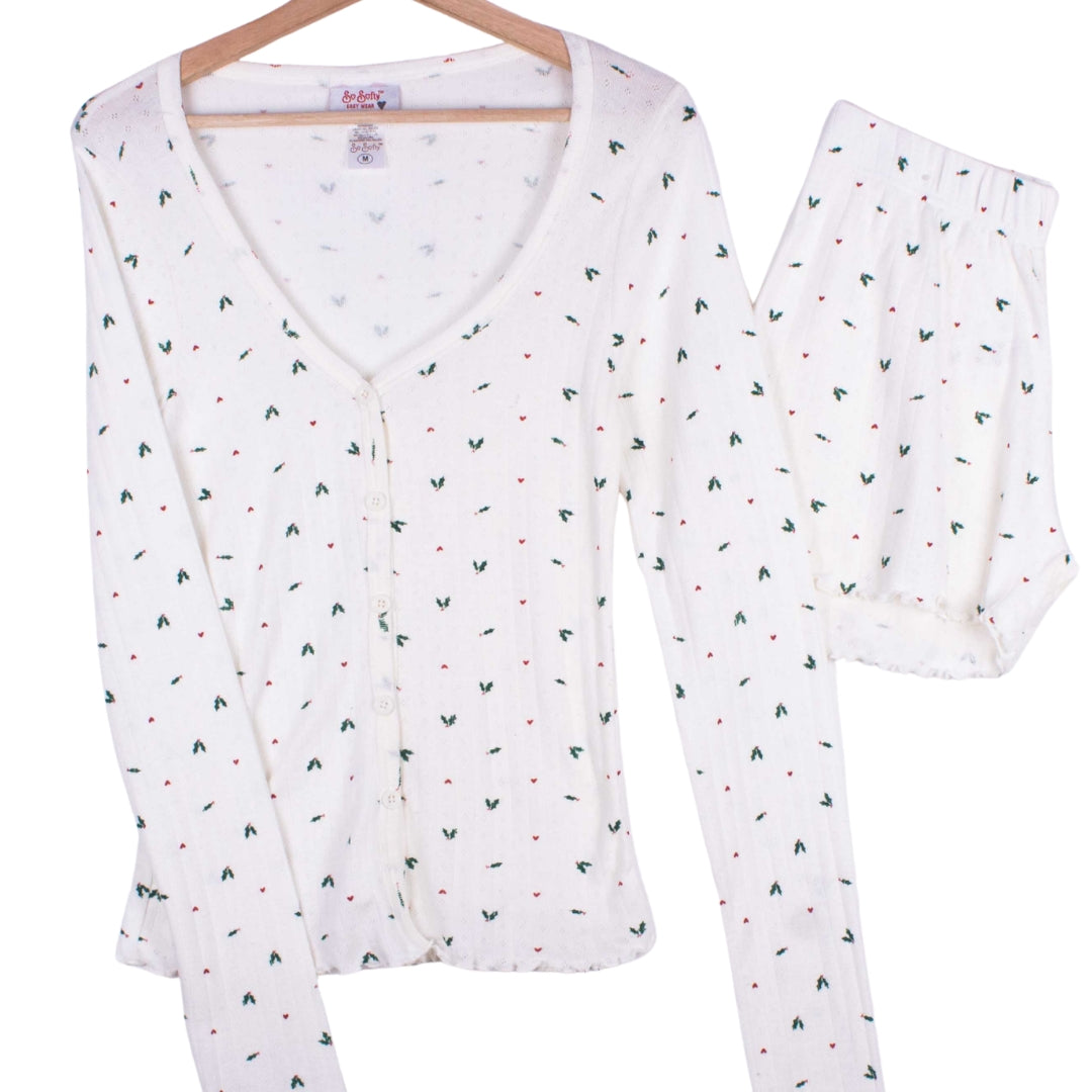 Ivory Mini Hearts Shorts