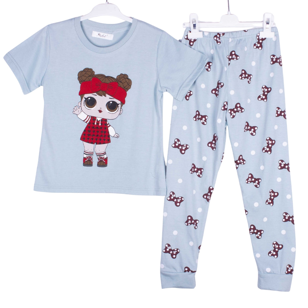 Blue Bow Polka Doll
