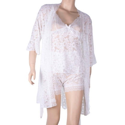 Layali White Lace Lounge Shorts Set