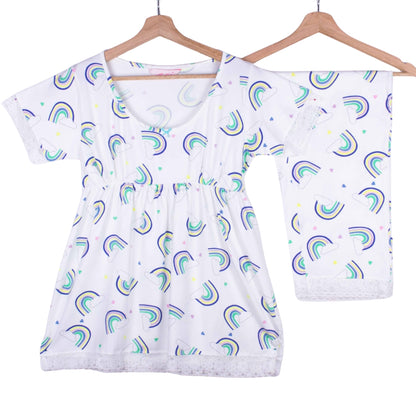 Rainbow Cloud Bermuda Pants