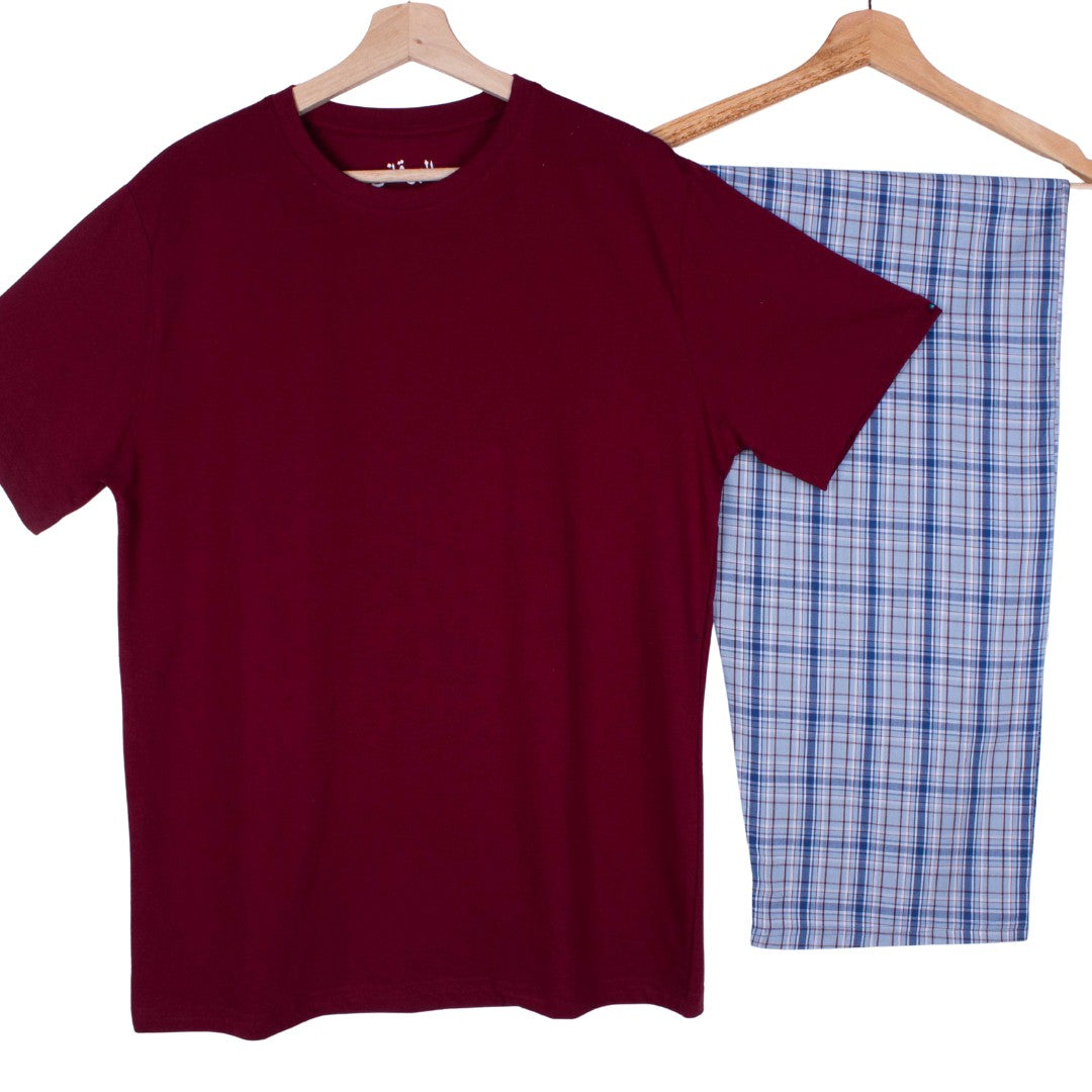 Burgundy, Blue Checkered (Soft - NEW Color)