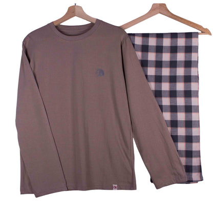 Kids Mocha Cream Gingham Check