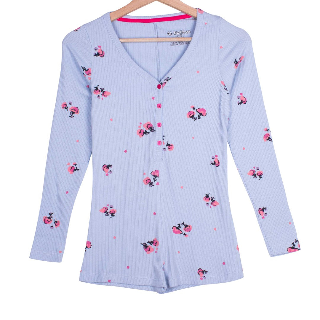 Blue Foral Softness (Jumpsuit - Onesie)