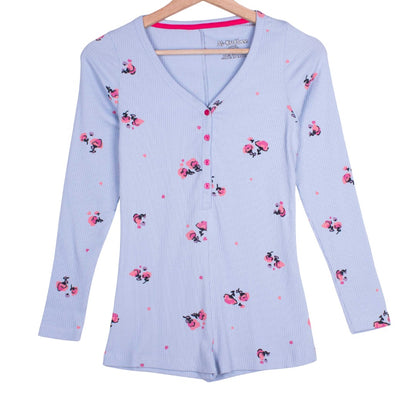 Blue Foral Softness (Jumpsuit - Onesie)