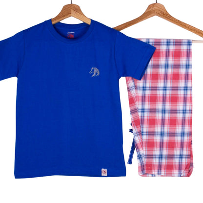 Royal Blue Red Plaid Pajamas