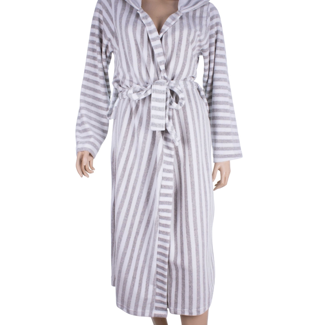 Cocoa Stripe Robe (Velvet)