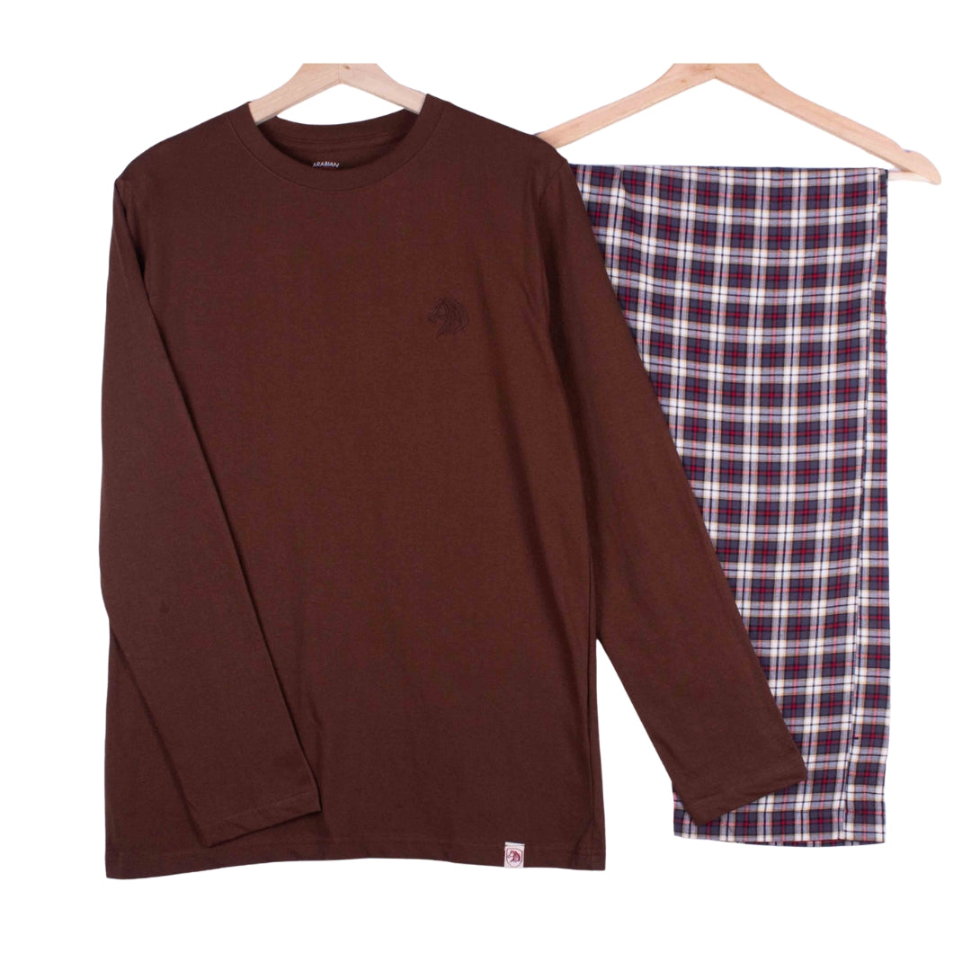 Chocolate Brown & Tartan Checks