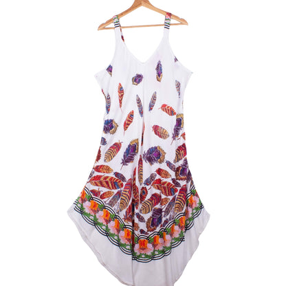 Feather Boho Dress (Soft Cotton)