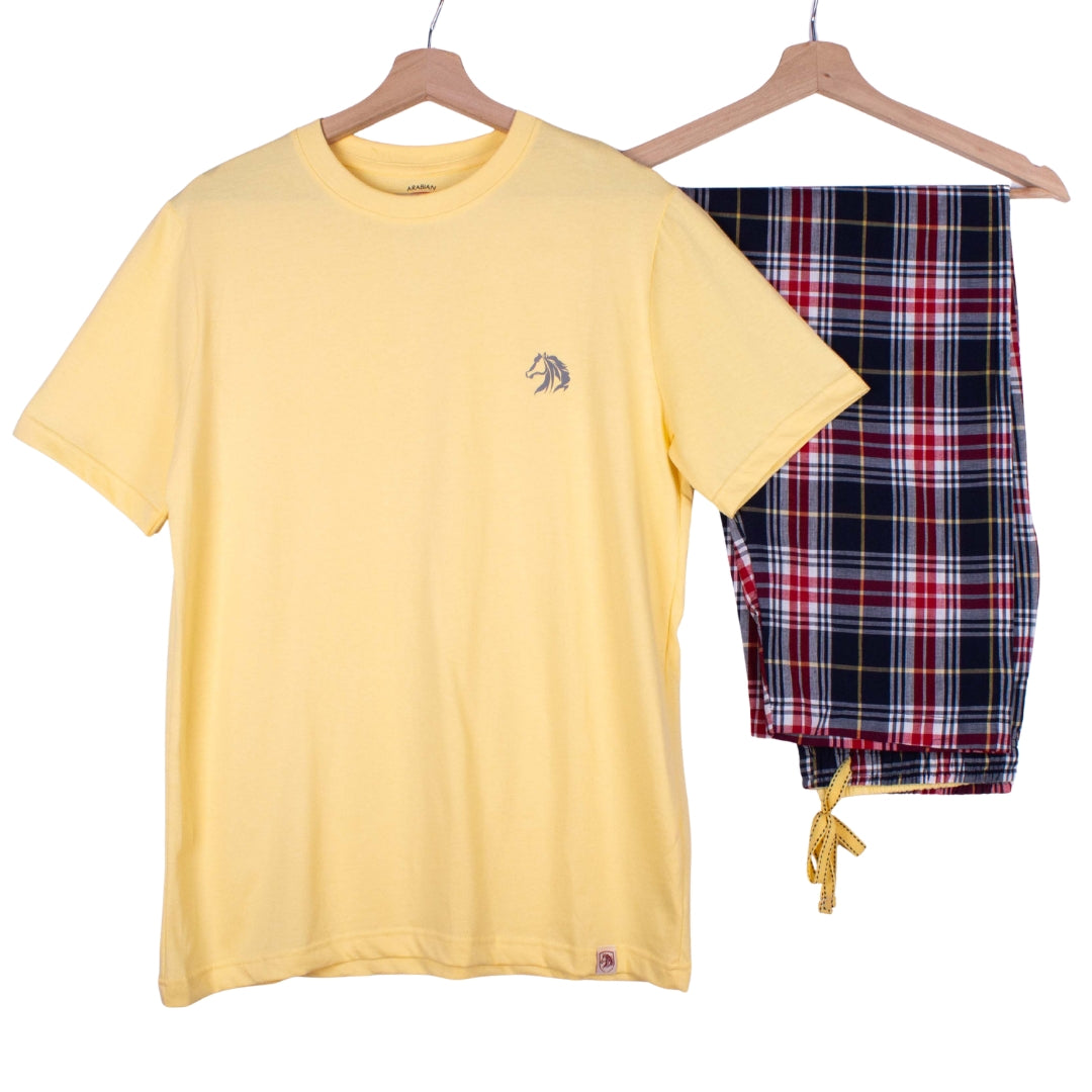 Butter Yellow Navy Red Tartan Plaid