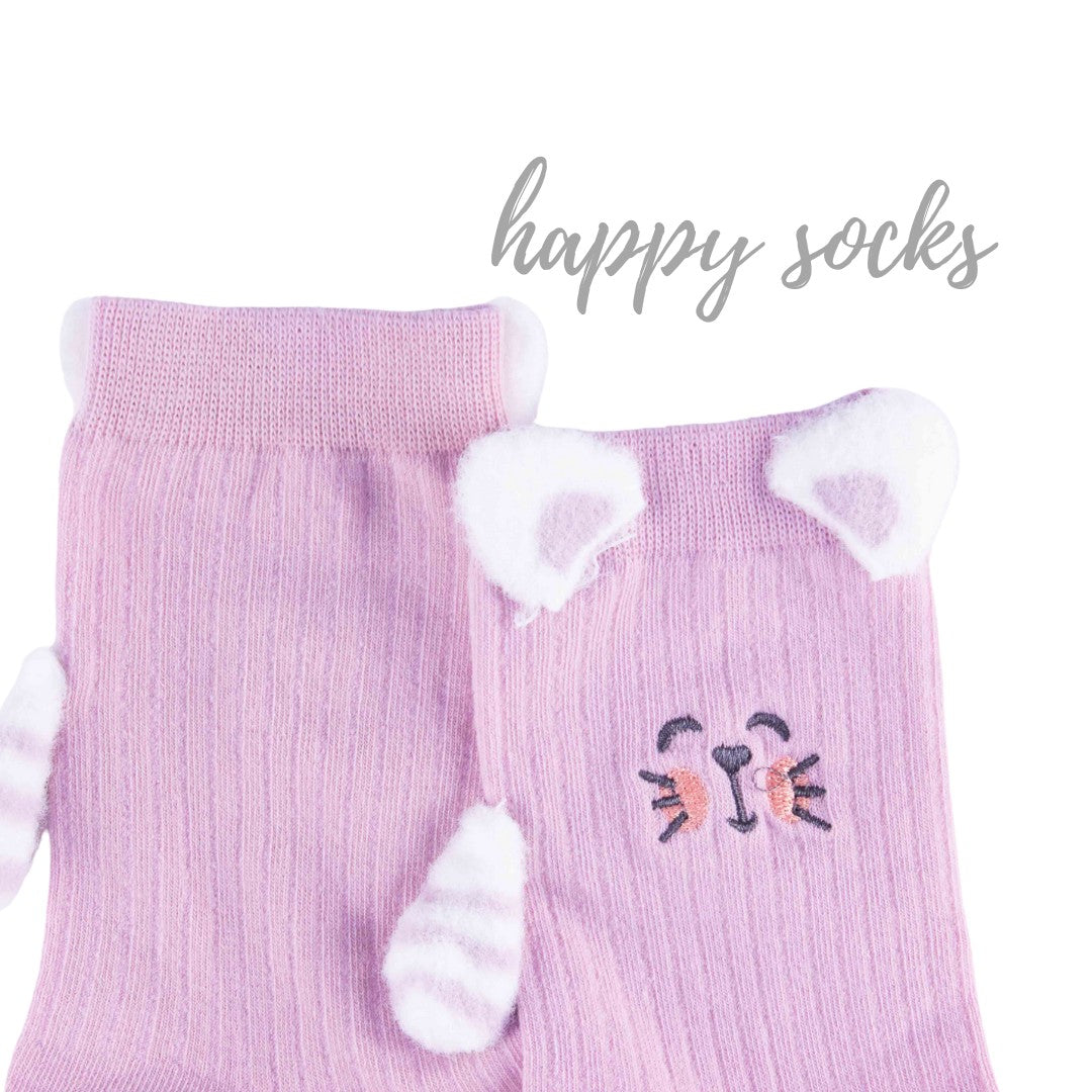 Lilac Whiskers - 3D Ear Details Cotton Socks