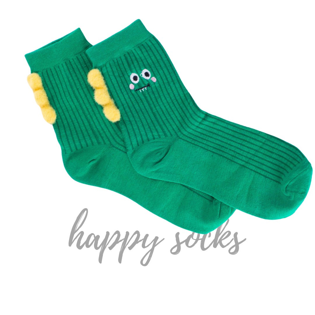 Minty Monster - 3D Ear Details Cotton Socks