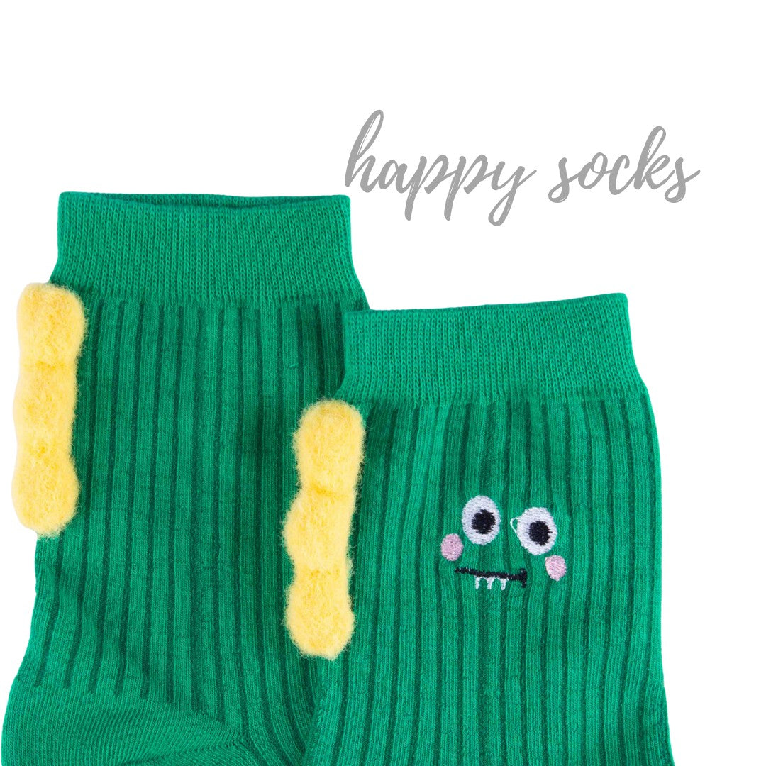 Minty Monster - 3D Ear Details Cotton Socks