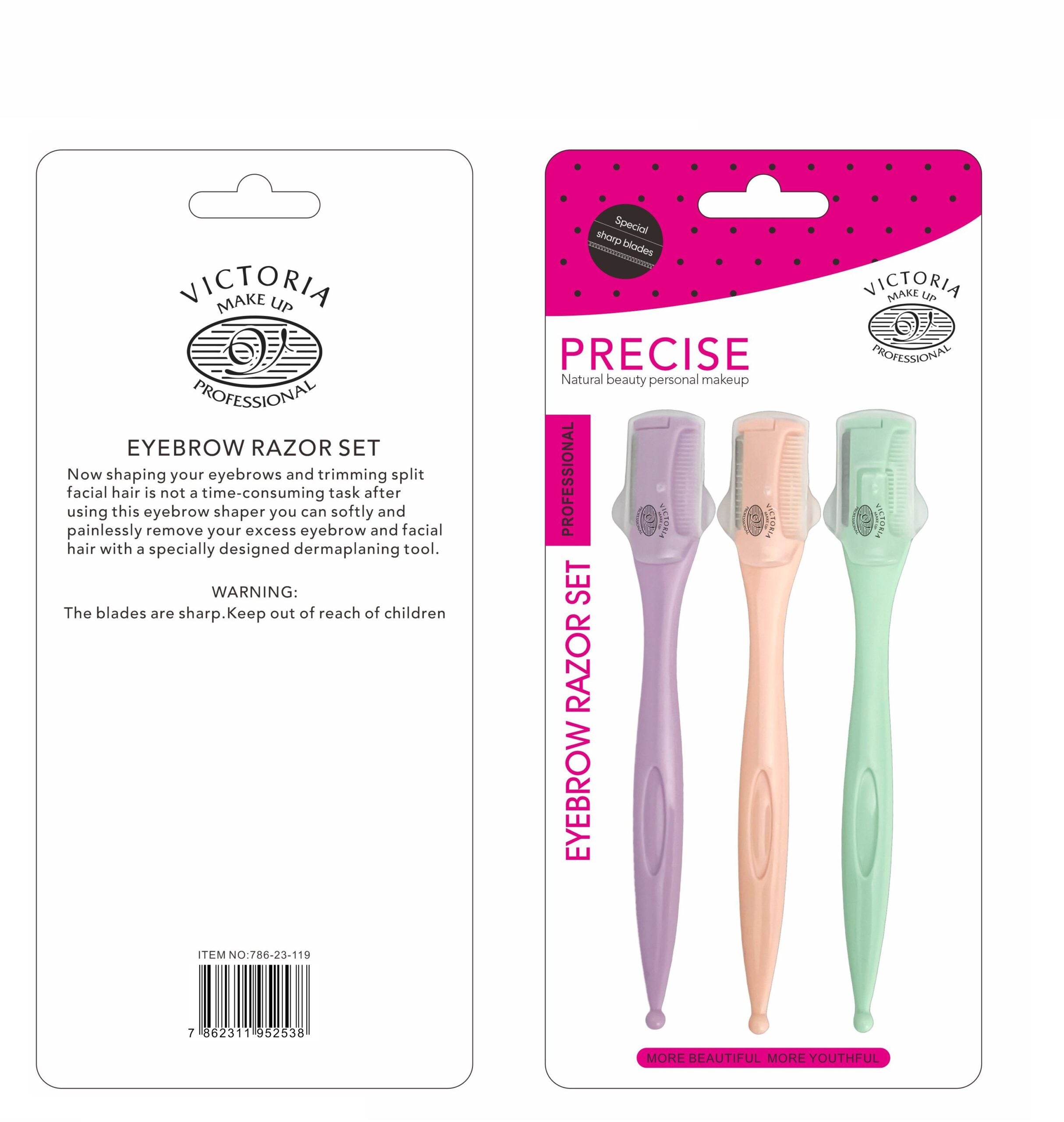 Victoria Eyebrow Razor with Comb - Set