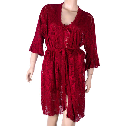 Layali Burgundy Lace Lounge Set