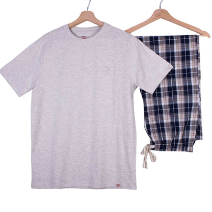 Heather Grey Navy Sand Tartan Pajamas