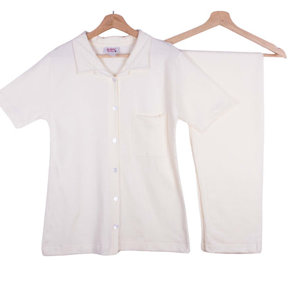 Cream Classy Plain Ribbed 100% Cotton